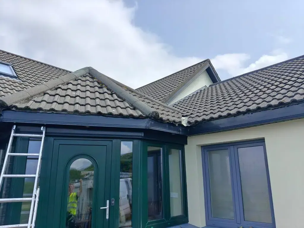 Gutter installation on a house in Glenbeigh, County Kerry