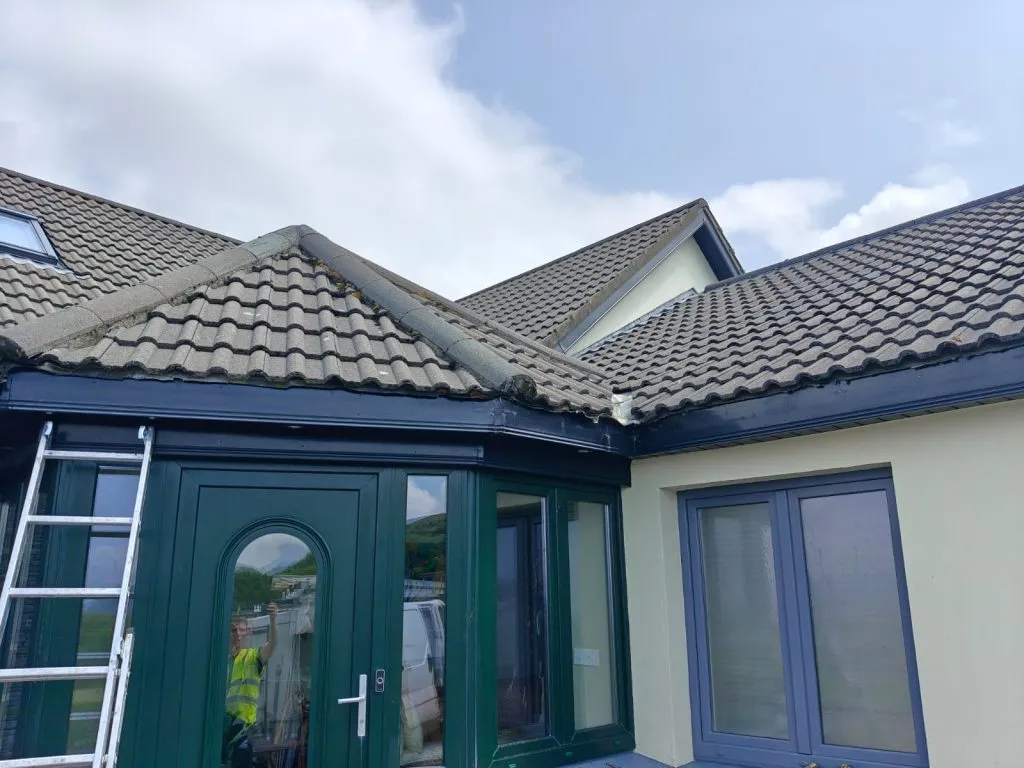 House in Glenbeigh County Kerry before the gutters are installed